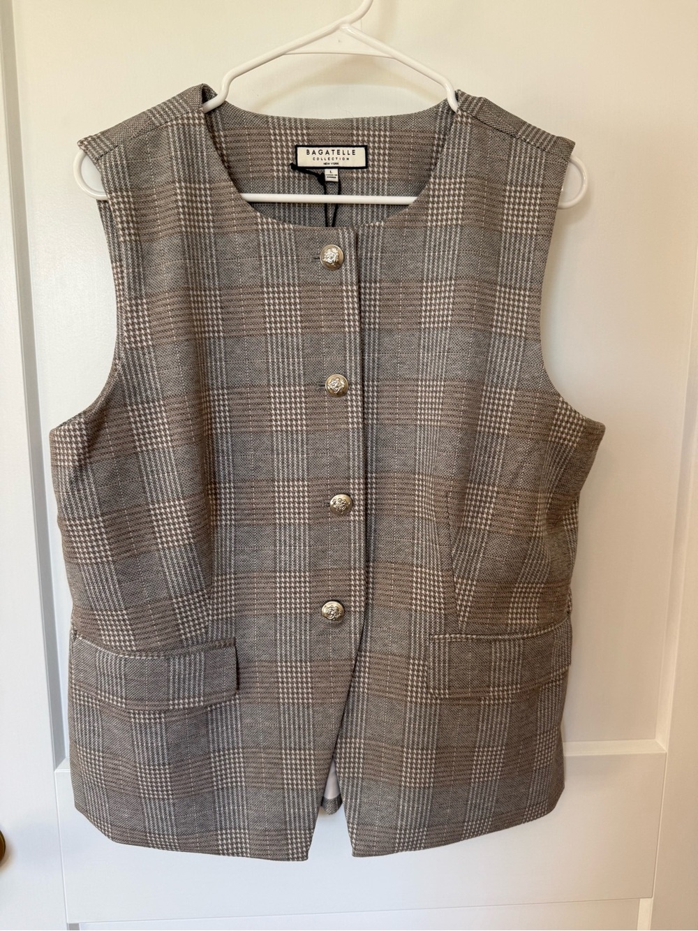 Plaid Button Up Vest